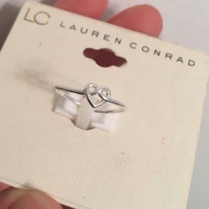 NWT LC Lauren Conrad Delicate Silver Heart Ring